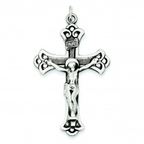 Antiqued INRI Crucifix in Sterling Silver