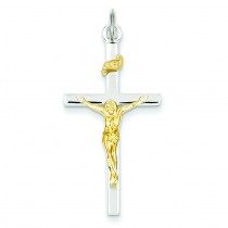 Gold  Plated Crucifix in Sterling Silver
