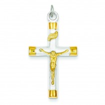 Gold Plated Crucifix in Sterling Silver