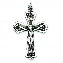 Antiqued INRI Crucifix in Sterling Silver