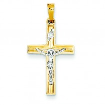 INRI Crucifix Pendant in 14k Two-tone Gold