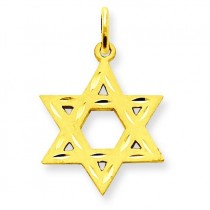 Star Of David Charm in 14k Yellow Gold