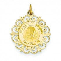 Our Lady Of Sorrows Medal in 14k Yellow Gold