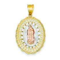 Guadalupe Oval Pendant in 14k Yellow Gold