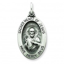 Sacred Heart of Jesus Medal in Sterling Silver