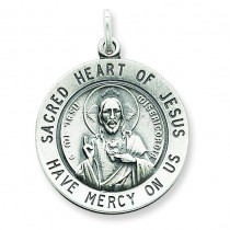 Sacred Heart of Jesus Medal in Sterling Silver