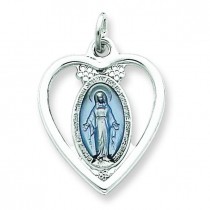 Miraculous Heart Medal in Sterling Silver