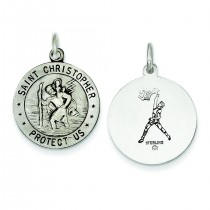 St Christopher Basketball Medal in Sterling Silver