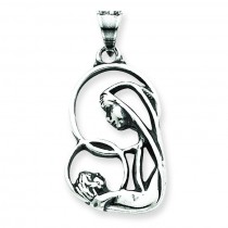 Blessed Mary Child Jesus Charm in Sterling Silver