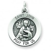 Antiqued St John Medal in Sterling Silver