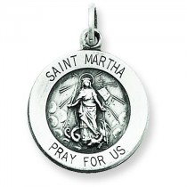 Antiqued St Martha Medal in Sterling Silver
