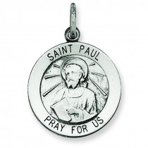 Antiqued St Paul Medal in Sterling Silver
