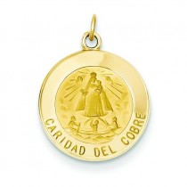 Caridad Del Cobre Medal in 14k Yellow Gold