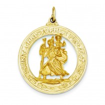 St Christopher Medal in 14k Yellow Gold