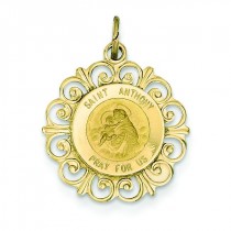 St Anthony Medal in 14k Yellow Gold