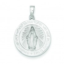 Miraculous Medal in 14k White Gold