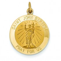 St John Baptist Medal in 14k Yellow Gold