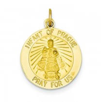 Infant Of Prague Medal in 14k Yellow Gold