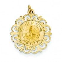 Our Lady Of Fatima Medal in 14k Yellow Gold