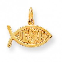 Jesus Fish Charm in 10k Yellow Gold