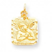 Angel Medal Charm in 10k Yellow Gold