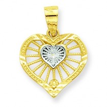 Heart Cross Charm in 10k Yellow Gold