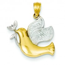 Peace Dove Pendant in 14k Yellow Gold