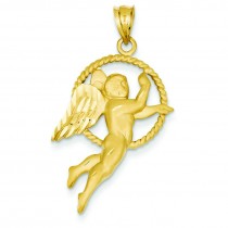Satin Angel Pendant in 14k Yellow Gold