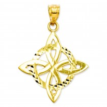 Solid Trinity Pendant in 14k Yellow Gold