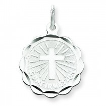 Confirmation Disc Charm in Sterling Silver