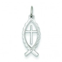 Ichthus Fish Charm in Sterling Silver