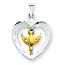 Gold Plated Dove Pendant in Sterling Silver