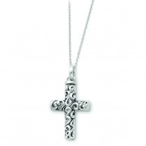 Cross Ash Holder Necklace in Sterling Silver