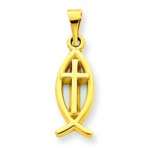 Ichthus Fish Charm in 14k Yellow Gold