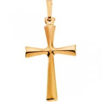 Hollow Cross in 14k Yellow Gold