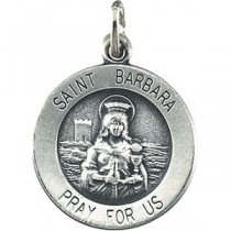St Barbara Medal in Sterling Silver