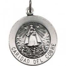 Caridad Del Cobre Medal in Sterling Silver