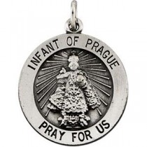 Infant Of Prague Medal in Sterling Silver