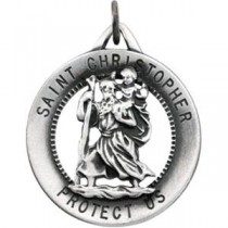 St Christopher 24 Inch Chain in Sterling Silver