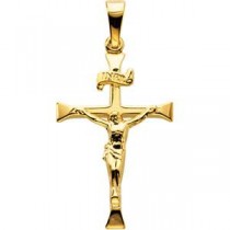 INRI Crucifix in 14k Yellow Gold