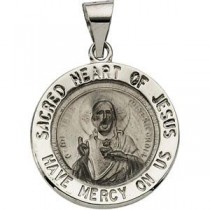 Sacred Heart Of Jesus Medal in 14k Yellow Gold
