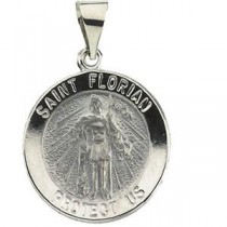 St Florian Medal in 14k Yellow Gold