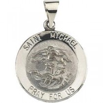St Michael Medal in 14k Yellow Gold