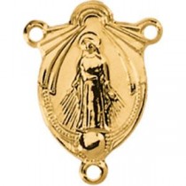 Blessed Virgin Rosary Center in 14k Yellow Gold