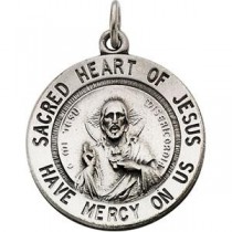 Sacred Heart Of Jesus Medal in Sterling Silver