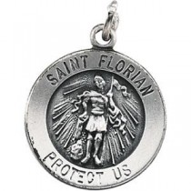 St Florian Medal in Sterling Silver