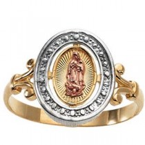 Lady Of Guadalupe Ring in 14k Yellow Gold