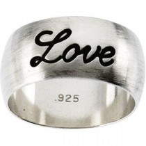 Half Round Love Ring in Sterling Silver