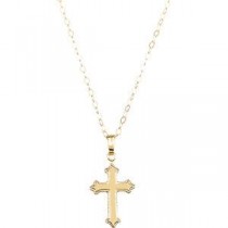 Youth Cross Necklace in 14k Yellow Gold