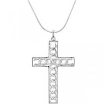 Freedom Cross Pendant with Chain in Sterling Silver